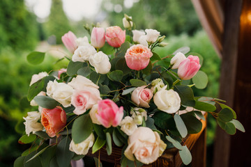 beautiful wedding decor, wedding ceremony, restaurant