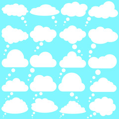 Cloud speech bubbles vector icons.  collection. Cloud speech bubbles Vector illustration set.