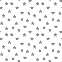 Star seamless pattern. White and black retro background. Chaotic elements. Abstract geometric shape texture. Effect of sky. Design template for wallpaper,wrapping, textile. Vector Illustration