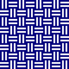  Moderne geweven textuurachtergrond. Naadloos monochromatisch patroon met marineblauwe en witte strepen © matahiasek