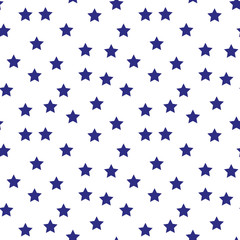 Fototapeta na wymiar Seamless pattern with blue stars on white background. Vector illustration. - Vector