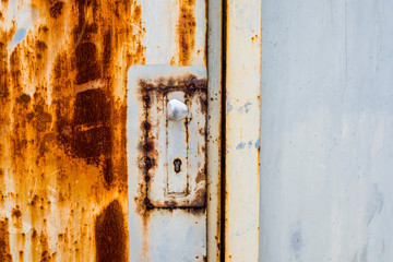 Old metal door full of rust