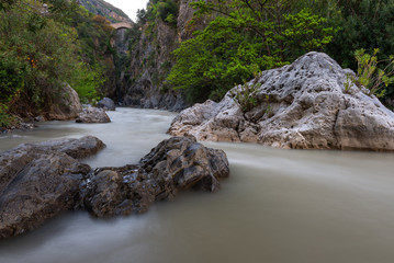 Raganello Gorges and Devil bridge in Civita, Calabria, Italy