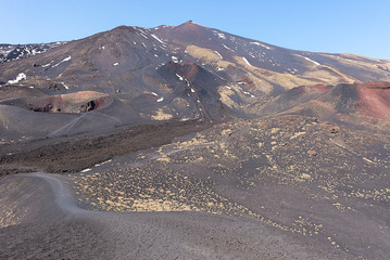 Etna volcano craters in Sicily island, Italy