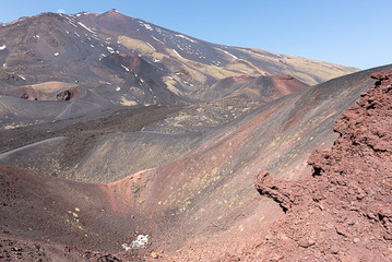 Etna volcano craters in Sicily island, Italy