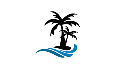 Fototapeta na wymiar beach palm logo