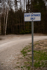 Staff Entrance Only sign / signage in vertical orientation
