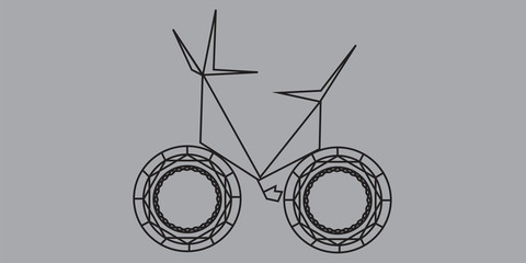 Bicycle thin line vector illustration