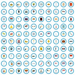 100 world examination icons set in flat style for any design vector illustration