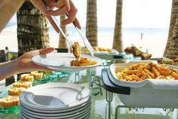 lunch buffet in restaurant