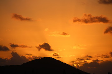 sunset behind the mountains