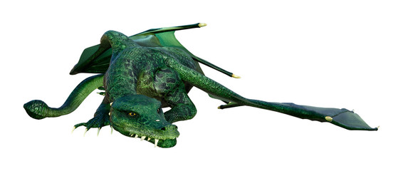 Obraz premium 3D Rendering Fairy Tale Dragon on White