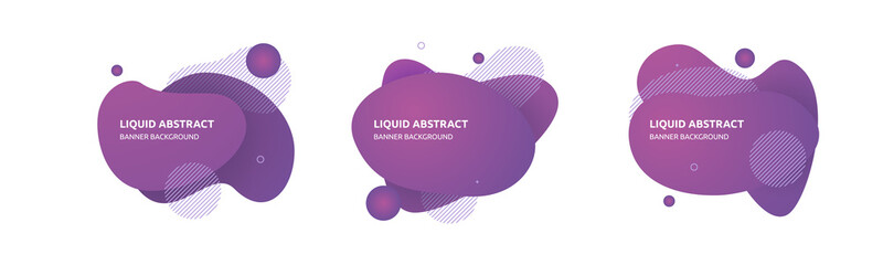 Set of abstract backgrounds with liquid shapes