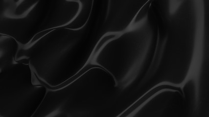 Abstract black background. Smooth black wave . Scratched Plastic. Dark luxury texture. Oil, petroleum, rock-oil. Silk, satin. Black tar, gum