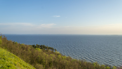 Landscape. view from the mountain to the reservoir