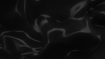 Fototapeta premium Abstract black background. Smooth black wave . Scratched Plastic. Dark luxury texture. Oil, petroleum, rock-oil. Silk, satin. Black tar, gum