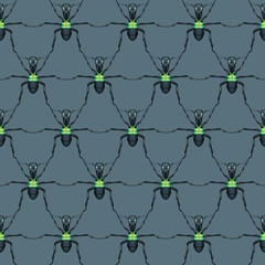 Ants – Yellow Vest Participants - Concept - Seamless vector pattern -  hexagonal composition - repeated on the grey background - 267074672
