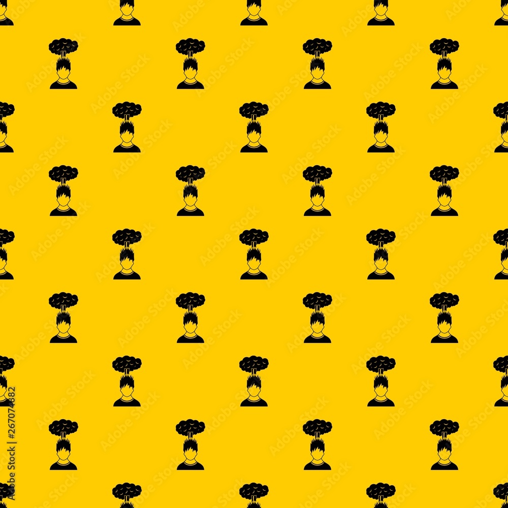 Poster man with red cloud over head pattern seamless vector repeat geometric yellow for any design