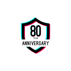 80 Year Anniversary Celebration Vector Template Design Illustration