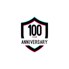 Fototapeta na wymiar 100 Year Anniversary Celebration Vector Template Design Illustration