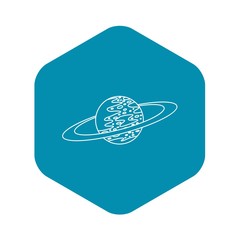 Saturn icon. Outline illustration of saturn vector icon for web
