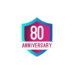 80 Year Anniversary Celebration Vector Template Design Illustration