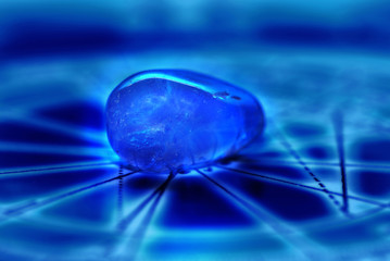 Magic blue crystal, gem stone crystal and healing energy stone 