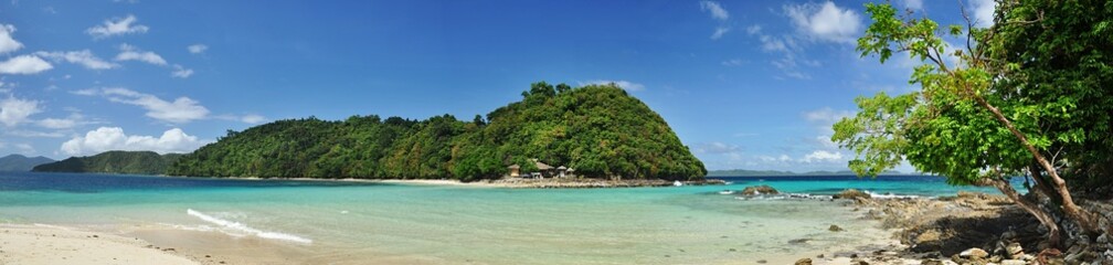 panoramic view on tropical island in philippines