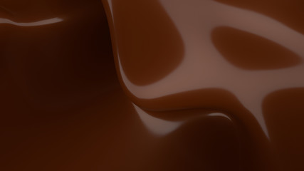 Liquid Chocolate background. Melted dark Chocolate. Wave brown background. Chocolate.