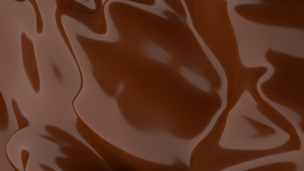 Liquid Chocolate background. Melted dark Chocolate. Wave brown background. Chocolate.
