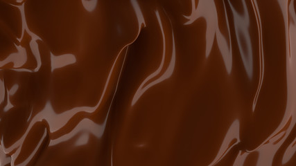Liquid Chocolate background. Melted dark Chocolate. Wave brown background. Chocolate.