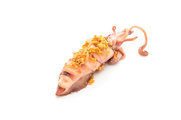 Obraz na płótnie Canvas fried squid with garlic