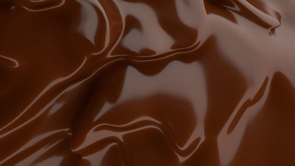 Liquid Chocolate background. Melted dark Chocolate. Wave brown background. Chocolate.