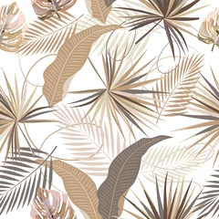 Keuken foto achterwand Tropische bladeren Tropische jungle palmbladeren naadloos patroon