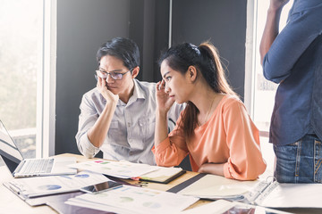 Fototapeta premium Business meeting concept; Business people and staff meeting in office to briefing strategy information of corporate; Strategy Department in corporate brainstorming at meeting room