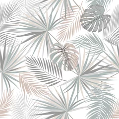 Glasschilderij Tropische bladeren Vector tropisch naadloos patroon