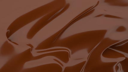 Liquid Chocolate background. Melted dark Chocolate. Wave brown background. Chocolate.