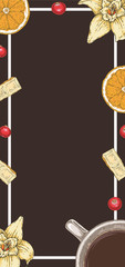 Brown Card or Menu Template. Coffee and Dessert