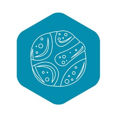 Deserted planet icon. Outline illustration of deserted planet vector icon for web