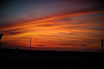 Fototapeta premium sunset over city