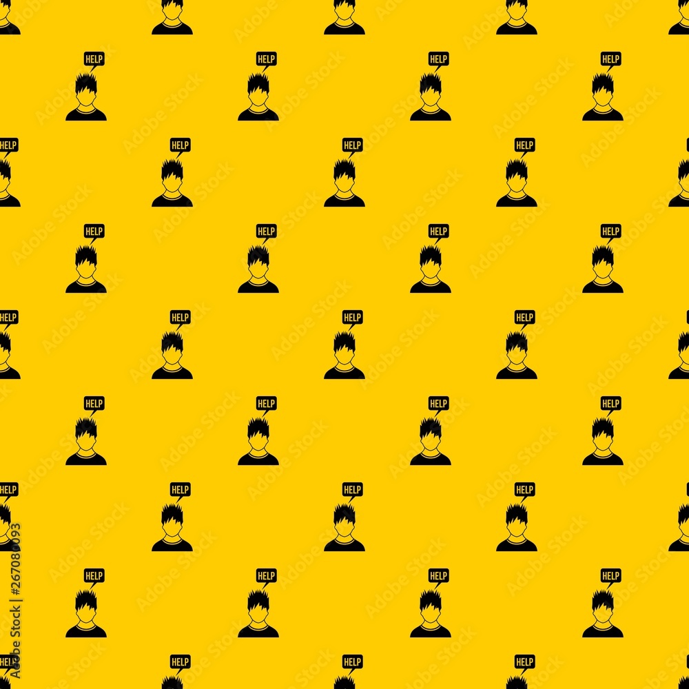 Poster Man needs help pattern seamless vector repeat geometric yellow for any design