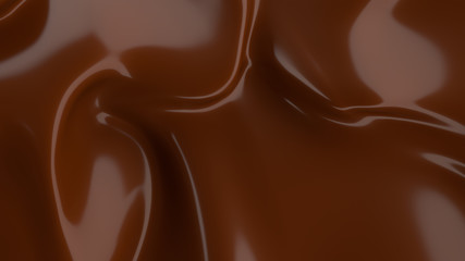 Liquid Chocolate background. Melted dark Chocolate. Wave brown background. Chocolate.