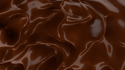 Liquid Chocolate background. Melted dark Chocolate. Wave brown background. Chocolate.