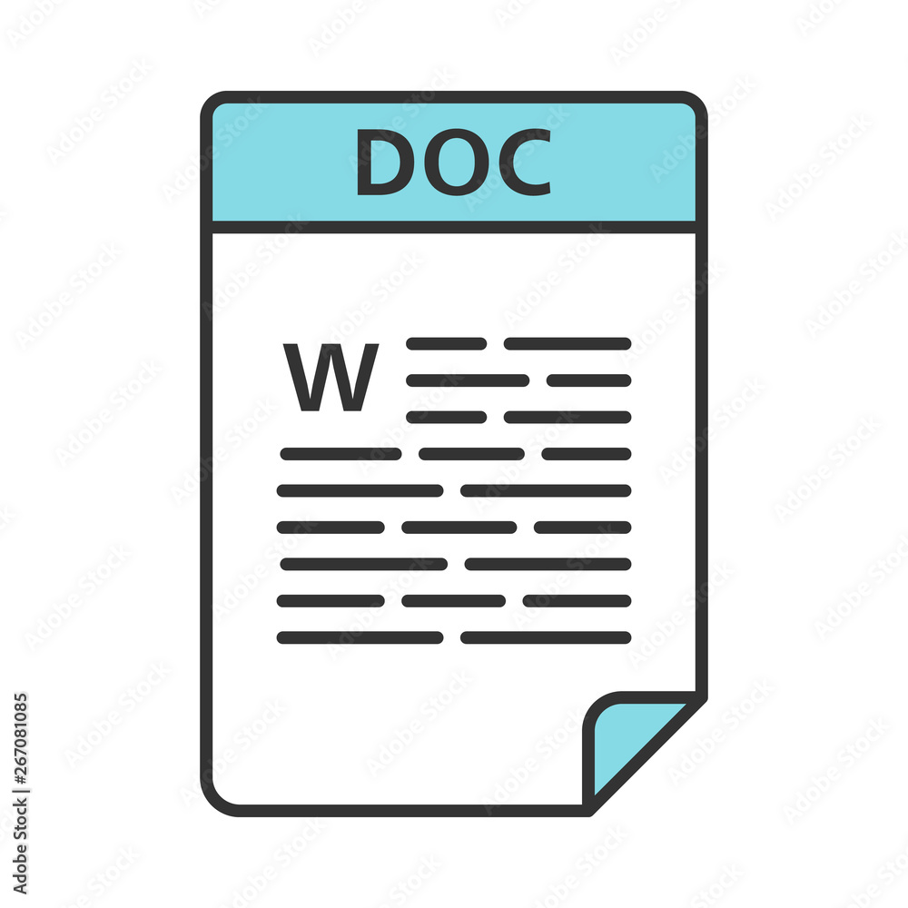 Poster doc file color icon