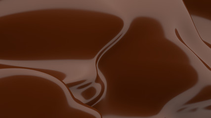 Liquid Chocolate background. Melted dark Chocolate. Wave brown background. Chocolate.