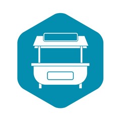 Empty counter with canopy icon. Simple illustration of empty counter with canopy vector icon for web