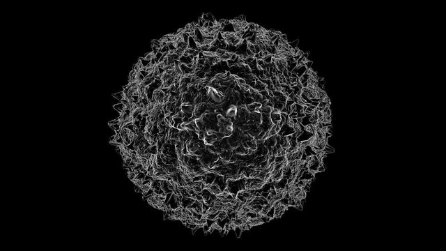 3d render microbe. Virus or gem 3d render background. Close-up of microscopic world. Loopable animation