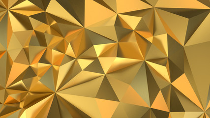Fototapeta premium Gold Low poly triangle, trigon, triangular background. abstract golden geometric crystals. Minimal quartz, stone, gems.