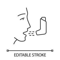 Asthma inhaler linear icon