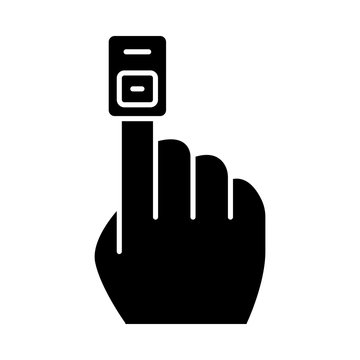 Fingertip Pulse Oximeter Glyph Icon